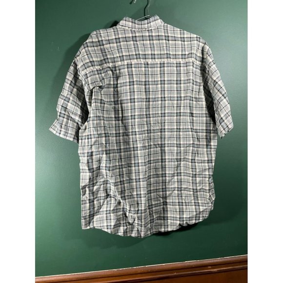 Moose Creek - Green/Grey/Beige Plaid Short Sleeve Button Down Shirt - Size XL - Picture 5 of 5